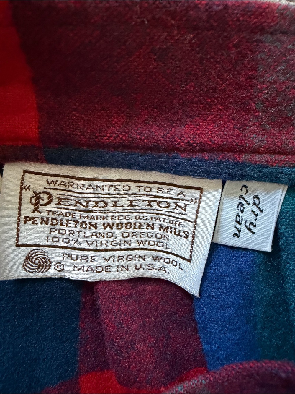VTG ~ 1980s ~ Pendleton ~ Multicolor Plaid A-Line Skirt ~ Wool ~ Pocket ~ Size 8 - Picture 6 of 7